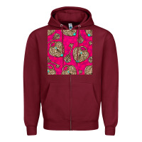 Burgundy valentines day lock and key seamless pattern Zipper Hoodie - BundleAndBundleShop