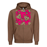 Chestnut valentines day lock and key seamless pattern Zipper Hoodie - BundleAndBundleShop