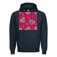 Navy valentines day lock and key seamless pattern Zipper Hoodie - BundleAndBundleShop