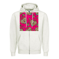 Oatmeal Heather valentines day lock and key seamless pattern Zipper Hoodie - BundleAndBundleShop