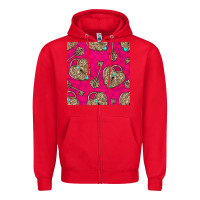 Red valentines day lock and key seamless pattern Zipper Hoodie - BundleAndBundleShop