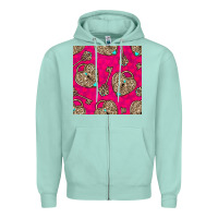 Seafoam valentines day lock and key seamless pattern Zipper Hoodie - BundleAndBundleShop