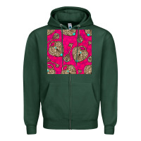 Sports Green valentines day lock and key seamless pattern Zipper Hoodie - BundleAndBundleShop