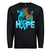Black hope tealribbonovarian cancer nails Premium Sweatshirt - NancyCooperArtShop