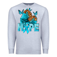 Heather Grey hope tealribbonovarian cancer nails Premium Sweatshirt - NancyCooperArtShop