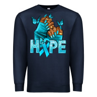 Navy hope tealribbonovarian cancer nails Premium Sweatshirt - NancyCooperArtShop