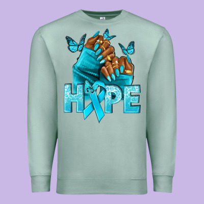 Hope Tealribbonovarian Cancer Nails Premium Sweatshirt Designed By Nancycooperartshop