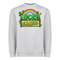 Heather Grey lucky charm Heavyweight Sweatshirt - MaliasSmallBusiness