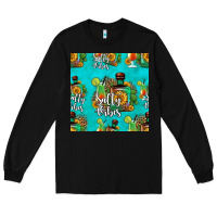 Black salty vibes seamless pattern Long Sleeve Tee - HRA Design Shop