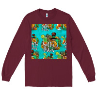 Burgundy salty vibes seamless pattern Long Sleeve Tee - HRA Design Shop