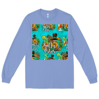 Colony Blue salty vibes seamless pattern Long Sleeve Tee - HRA Design Shop