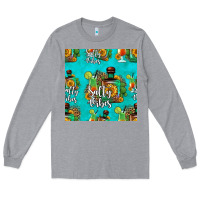 Heather Grey salty vibes seamless pattern Long Sleeve Tee - HRA Design Shop