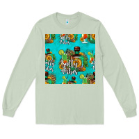 Matcha salty vibes seamless pattern Long Sleeve Tee - HRA Design Shop