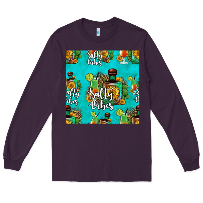 Salty Vibes Seamless Pattern Long Sleeve Tee by HRA Design Shop | Teevron