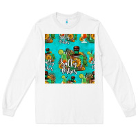 White salty vibes seamless pattern Long Sleeve Tee - HRA Design Shop