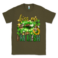 Army Green Kiss me im irish st.patricks day lips st.patricks Classic Tee - Neo Western