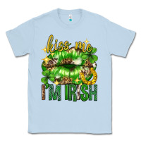 Dusty Blue Kiss me im irish st.patricks day lips st.patricks Classic Tee - Neo Western