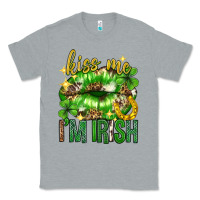 Heather Grey Kiss me im irish st.patricks day lips st.patricks Classic Tee - Neo Western