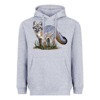 Heather Grey Gray Fox Heavyweight Hoodie - LillyAllenDesigns