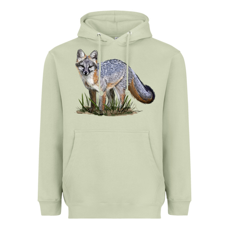 Gray Fox Heavyweight Hoodie by LillyAllenDesigns | Teevron