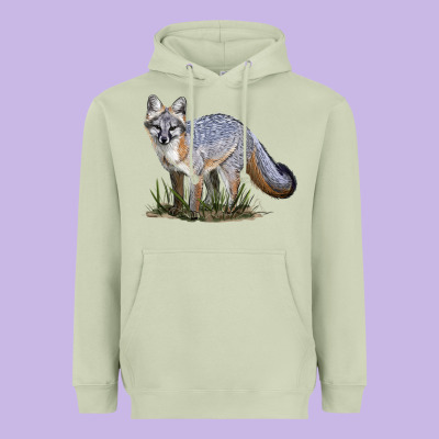 Gray Fox Heavyweight Hoodie Designed By Lillyallendesigns