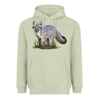 Matcha Gray Fox Heavyweight Hoodie - LillyAllenDesigns