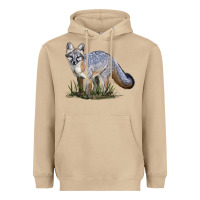 Mushroom Gray Fox Heavyweight Hoodie - LillyAllenDesigns