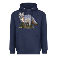 Navy Gray Fox Heavyweight Hoodie - LillyAllenDesigns