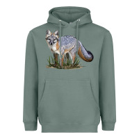 Sage Gray Fox Heavyweight Hoodie - LillyAllenDesigns