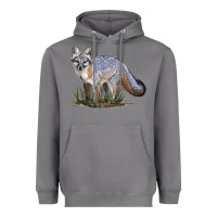 Storm Gray Fox Heavyweight Hoodie - LillyAllenDesigns