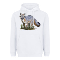 White Gray Fox Heavyweight Hoodie - LillyAllenDesigns