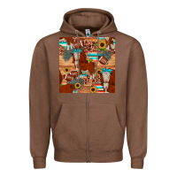Chestnut football hereford sunflower seamless pattern Zipper Hoodie - JahusDesignShop
