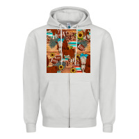 Dove Grey football hereford sunflower seamless pattern Zipper Hoodie - JahusDesignShop