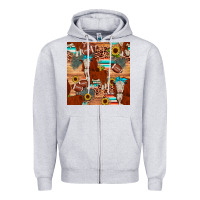 Heather Grey football hereford sunflower seamless pattern Zipper Hoodie - JahusDesignShop