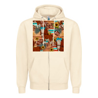 Sandshell football hereford sunflower seamless pattern Zipper Hoodie - JahusDesignShop