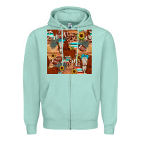 Seafoam football hereford sunflower seamless pattern Zipper Hoodie - JahusDesignShop