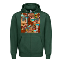 Sports Green football hereford sunflower seamless pattern Zipper Hoodie - JahusDesignShop