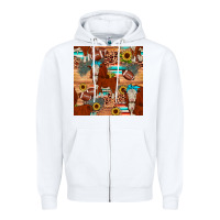 White football hereford sunflower seamless pattern Zipper Hoodie - JahusDesignShop