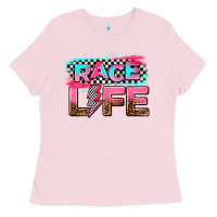 Bubblegum Pink race life Ladies Tee - AdoDesignShop