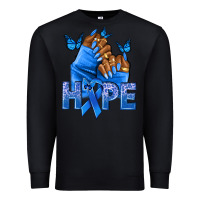 Black hope blueribboncolon cancer nails Premium Sweatshirt - NancyCooperArtShop