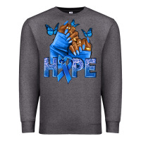 Charcoal Heather hope blueribboncolon cancer nails Premium Sweatshirt - NancyCooperArtShop