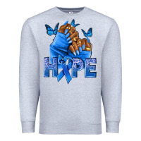 Heather Grey hope blueribboncolon cancer nails Premium Sweatshirt - NancyCooperArtShop