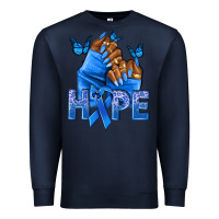 Navy hope blueribboncolon cancer nails Premium Sweatshirt - NancyCooperArtShop