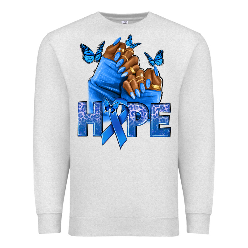 Hope Blueribboncolon Cancer Nails Premium Sweatshirt by NancyCooperArtShop | Teevron