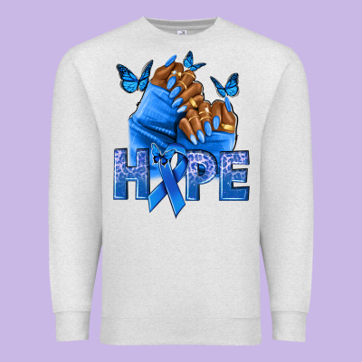 Hope Blueribboncolon Cancer Nails Premium Sweatshirt Designed By Nancycooperartshop