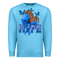 Ocean Blue hope blueribboncolon cancer nails Premium Sweatshirt - NancyCooperArtShop