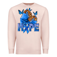 Pale Pink hope blueribboncolon cancer nails Premium Sweatshirt - NancyCooperArtShop