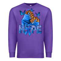 Purple hope blueribboncolon cancer nails Premium Sweatshirt - NancyCooperArtShop