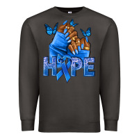 Smoke hope blueribboncolon cancer nails Premium Sweatshirt - NancyCooperArtShop
