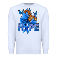 White hope blueribboncolon cancer nails Premium Sweatshirt - NancyCooperArtShop